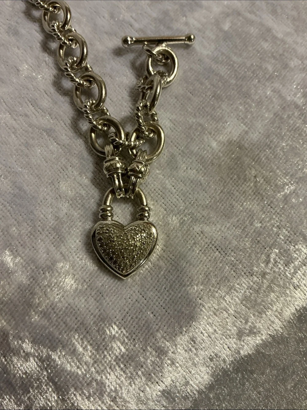 Sterling Silver Heart Padlock Bracelet